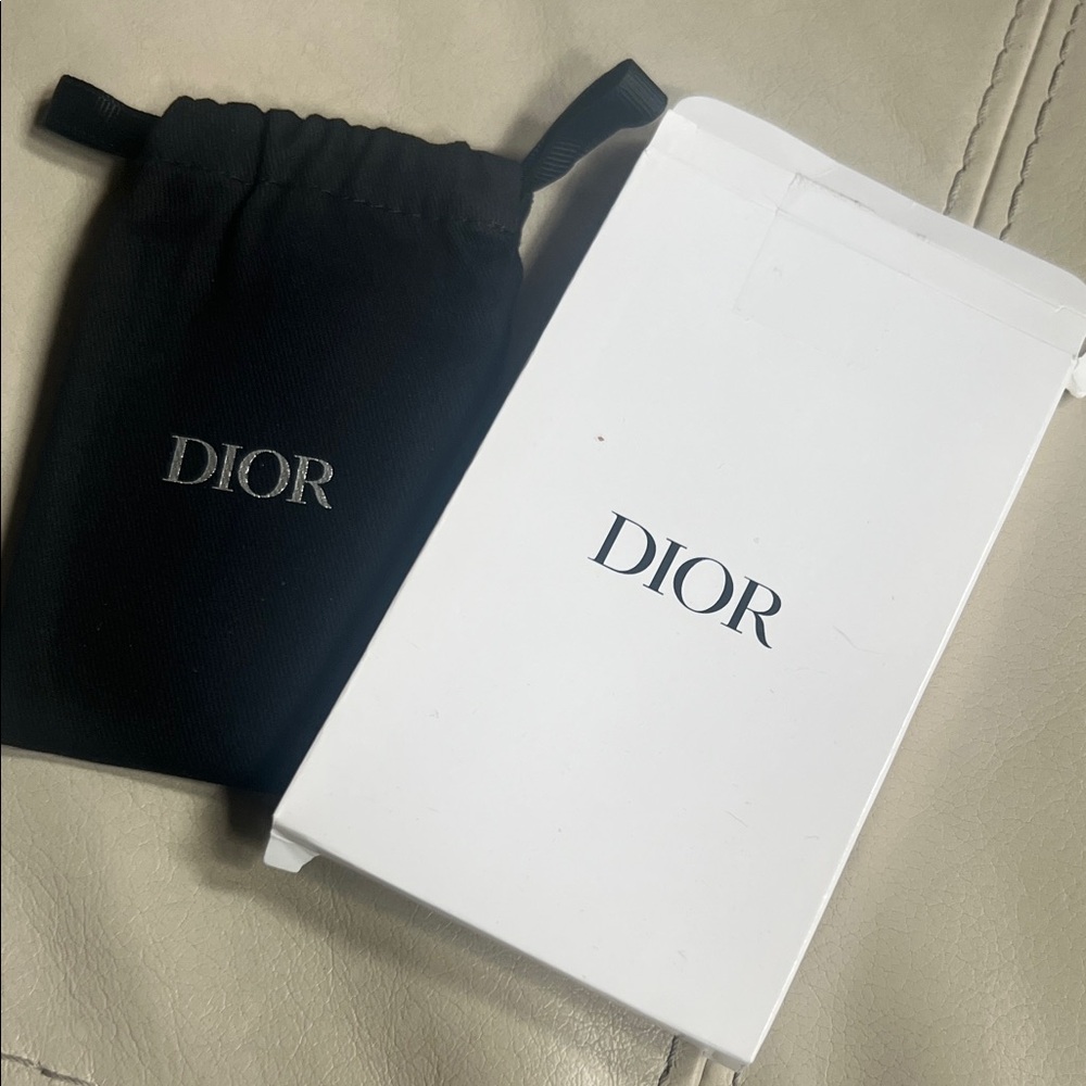 Dior Black Drawstring Pouch with Compact Mirror